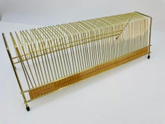 Vintage Wire Brass Record Rack Vinyl Record Storage 1950's