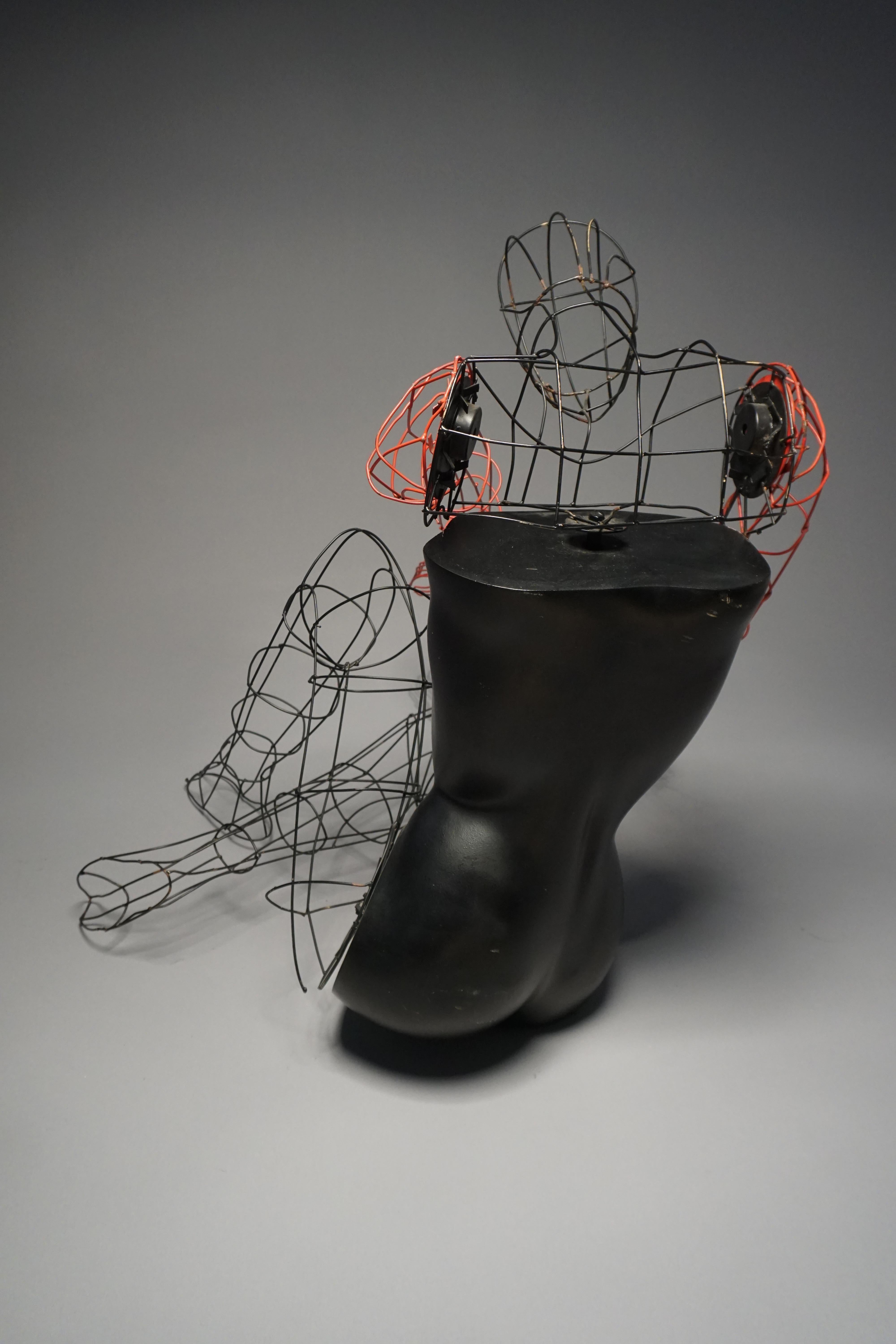 Women's or Men's Vintage Wire Mannequin Store Display, Modernist Circa 1970s GRENEKER 2/2 For Sale