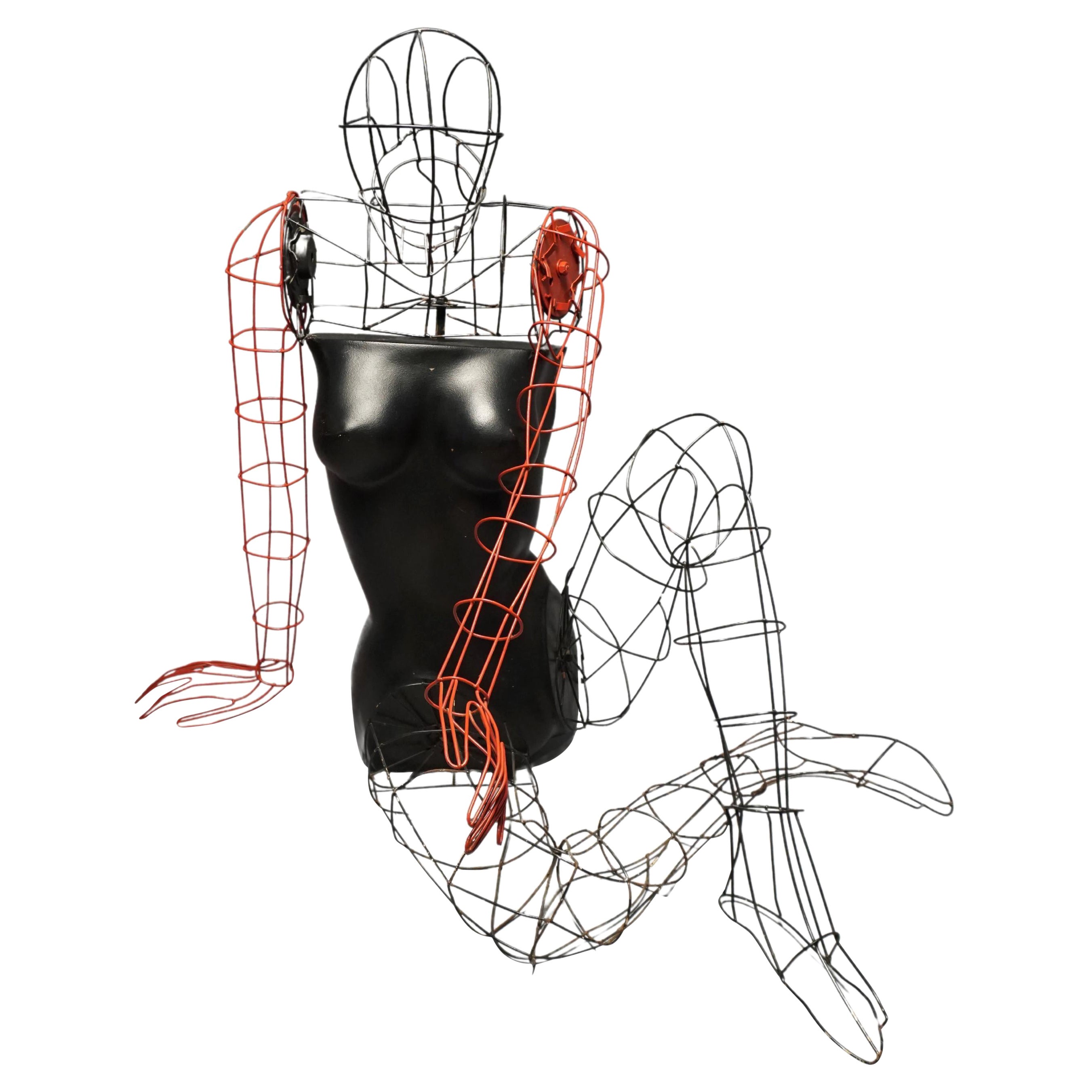 Vintage Wire Mannequin Store Display, Modernist Circa 1970s GRENEKER For Sale