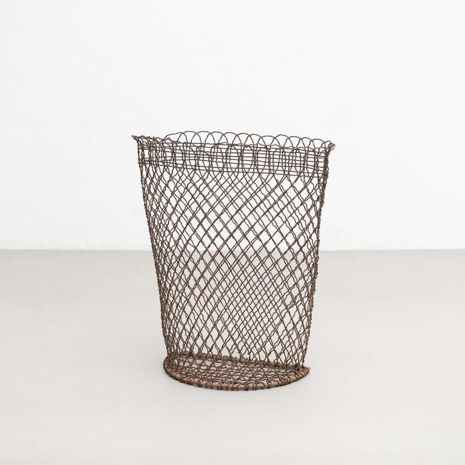 Wired umbrella holder / paper bin designed by an unknown designer.    Manufactured circa 1960. France    In original condition, with minor wear consistent with age and use, preserving a beautiful patina.    