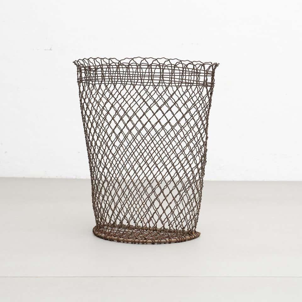 Arts and Crafts Vintage Wire Umbrella Holder / Paper Bin, circa 1960