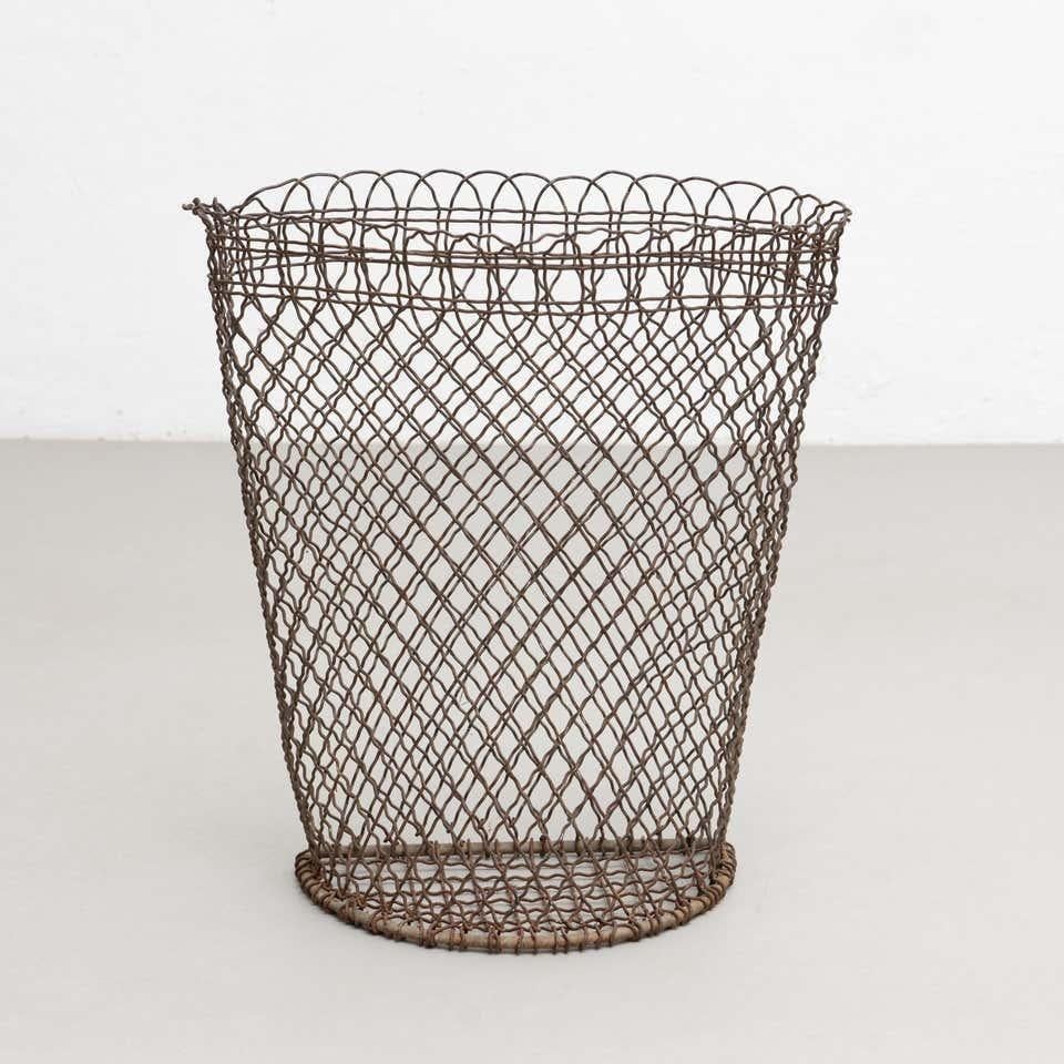 French Vintage Wire Umbrella Holder / Paper Bin, circa 1960
