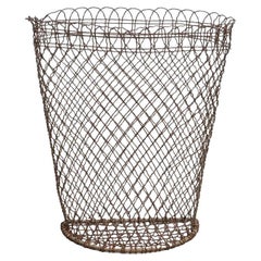 Porte-parapluies / poubelle à papier en fil métallique, circa 1960