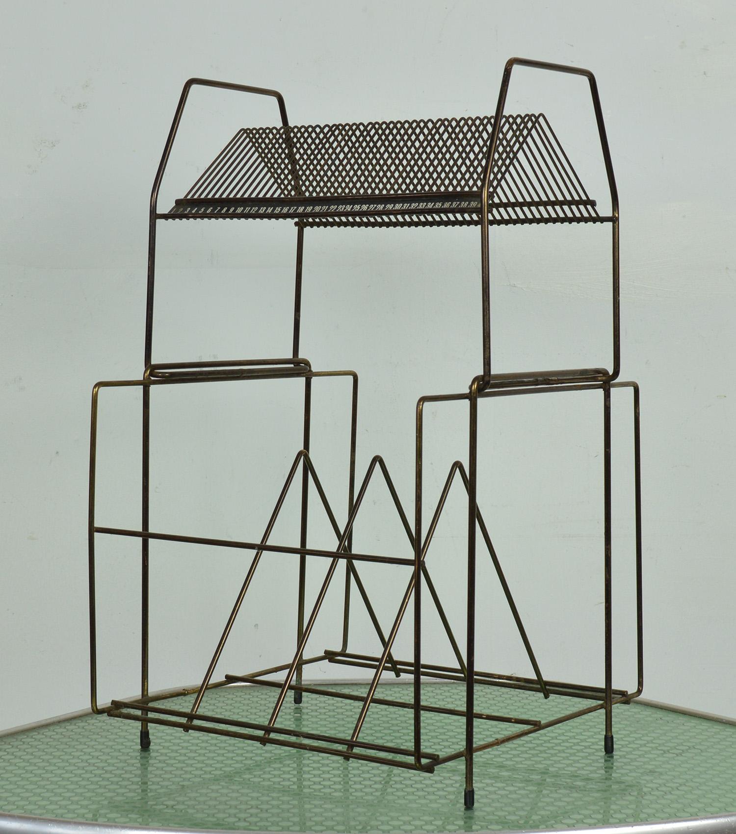 vintage wire record rack