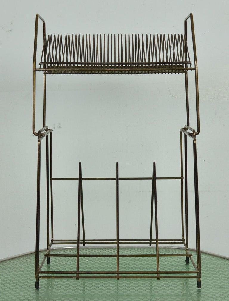 Vintage Wire Work Vinyl Record Rack, 1960s For Sale at 1stDibs