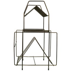 Vintage Wire Work Vinyl Record Rack, 1960s