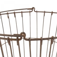 Vintage Mid-Century Modern Wirework Basket, Metal, Tapered Design, USA