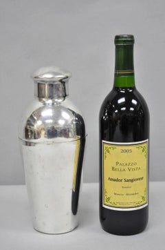 Vintage Wiskemann Belgio Art Deco placcato argento Martini Cocktail Shaker Barware