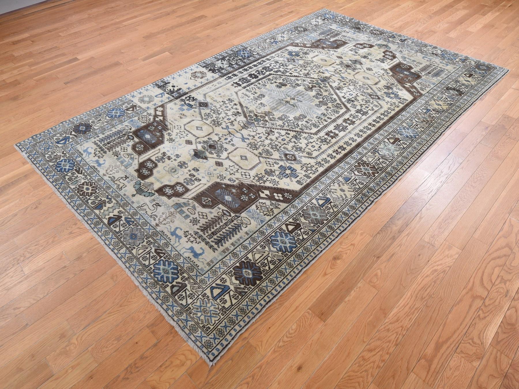 Hand-Knotted Vintage with Abrush Old Persian Northwest Exc Cond Hand Knotted Oriental Rug