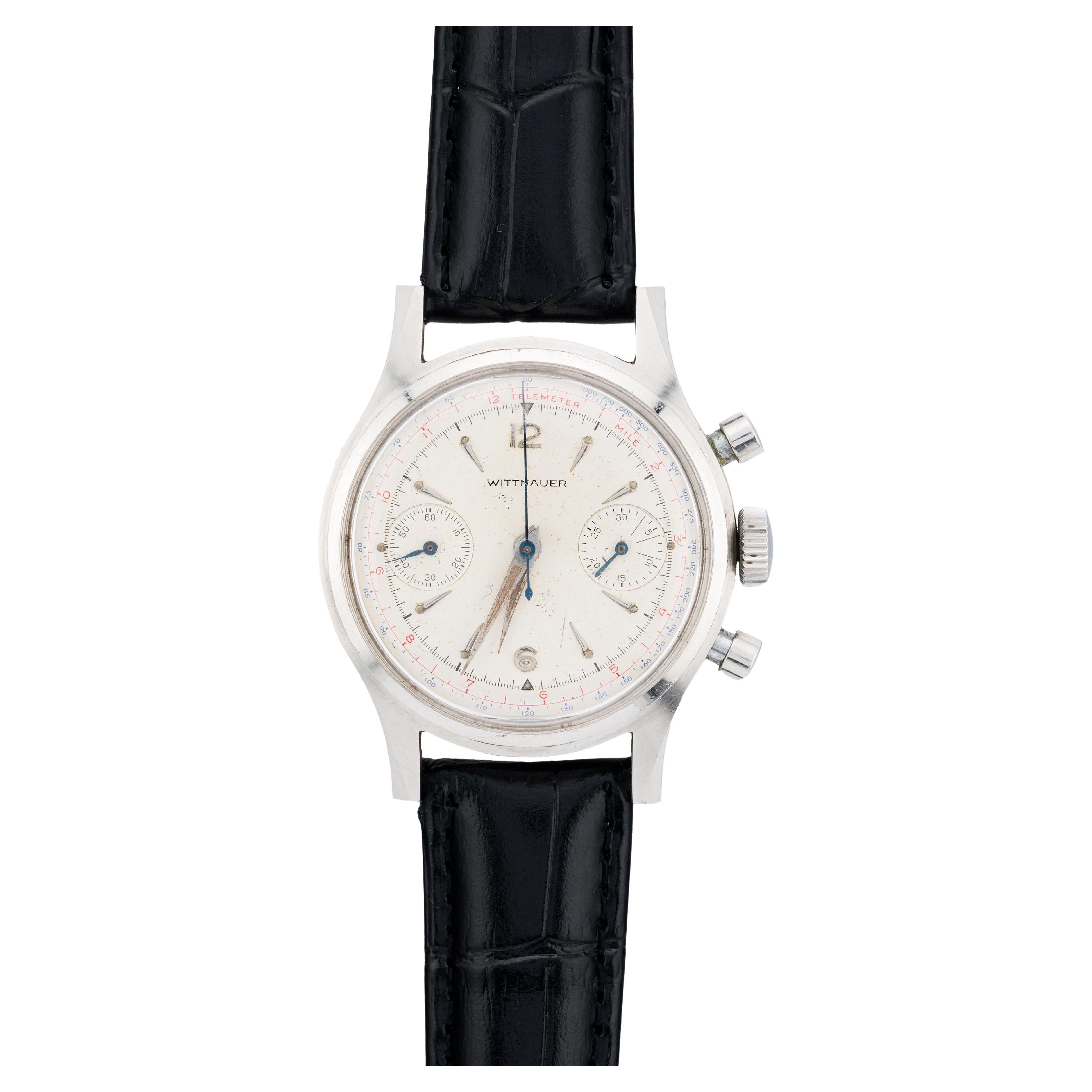 Vintage Wittnauer 1950's Chronograph Reference 3256 Dual Register Venus 188