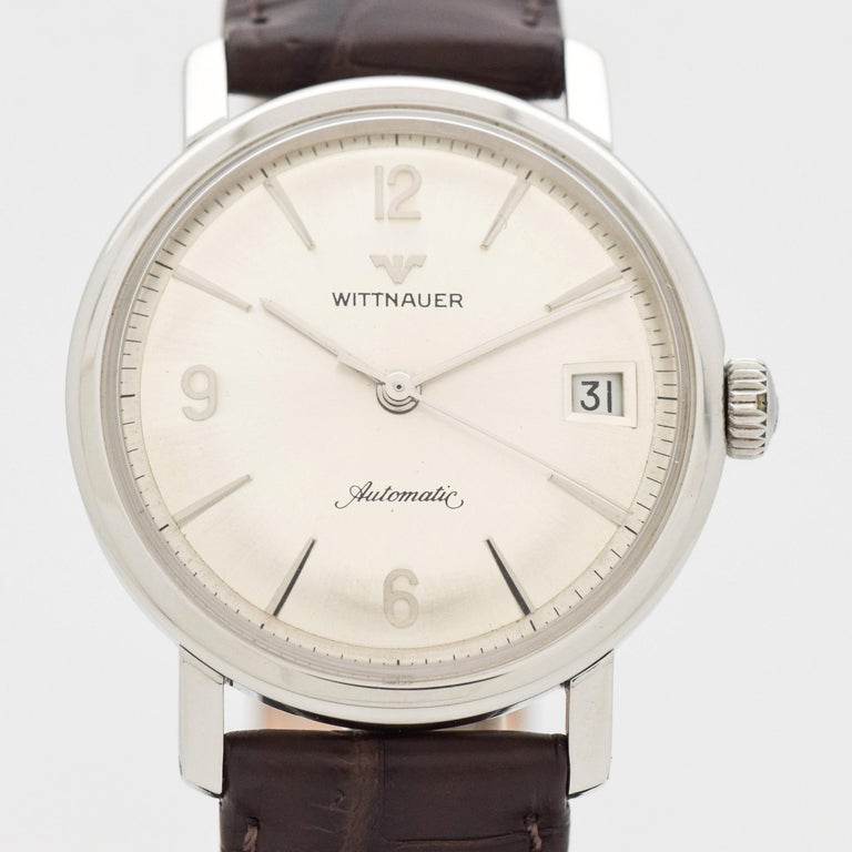 Vintage Wittnauer Automatic Stainless Steel Watch, 1960s For Sale at