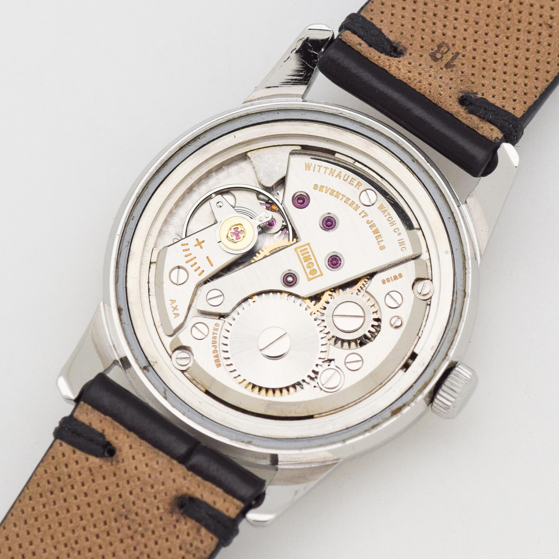Vintage Wittnauer Calendar Stainless Steel Watch, 1960s For Sale 3