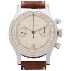 Retro Wittnauer Chronograph 2-Register Stainless Steel Watch, 1960s