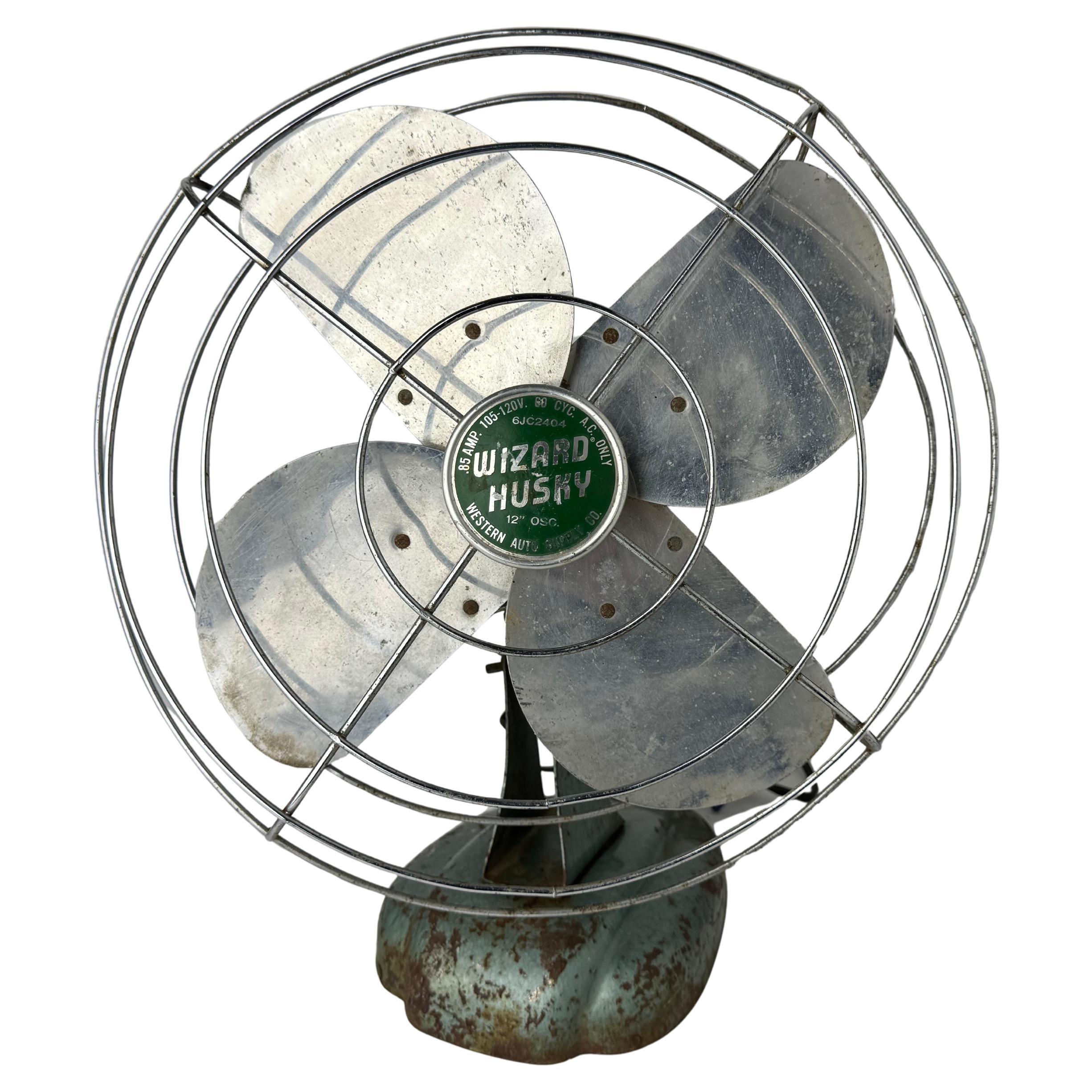 Vintage Wizard Husky Industrial Oscillating Fan