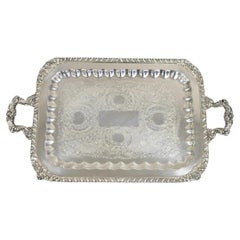 Vintage WM. Rogers Co. 8061 Bandeja victoriana plateada para servir Bandeja