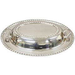 Vintage WM Rogers Fenwick Silver Plated Lidded Vegetable Serving Platter
