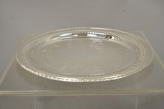 Vintage Wm Rogers Regency Style Silver Plated Round Serving Tray Platter