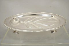 Vintage WM Rogers Regency Style Silver Plated 18" Oval Footed Meat Tray Platter