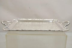 Vintage WM Rogers Silver Plated Victorian Twin Handle Serving Platter Tray