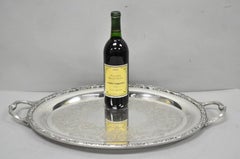 Vintage WM Rogers & Son "Victorian Rose" Silver Plated Oval Serving Platter Tray