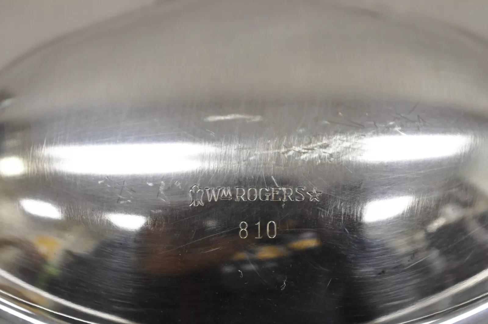 Vintage WM Rogers Cubertería Victoriana Plateada Plato Ovalado Plateado Bandeja en venta 3
