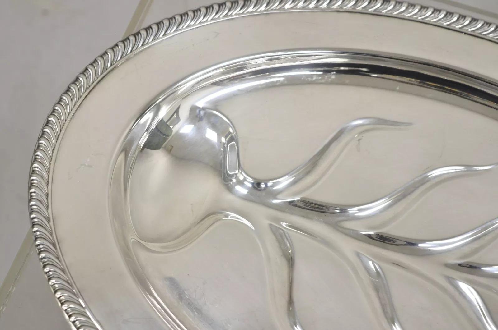 Vintage WM Rogers Cubertería Victoriana Plateada Plato Ovalado Plateado Bandeja Otro en venta