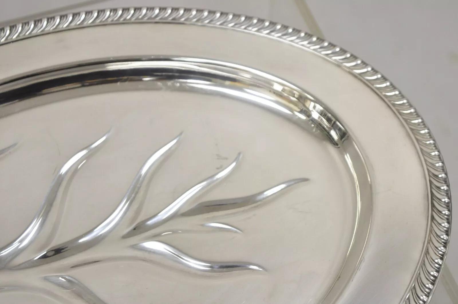 Vintage WM Rogers Cubertería Victoriana Plateada Plato Ovalado Plateado Bandeja Desconocido en venta