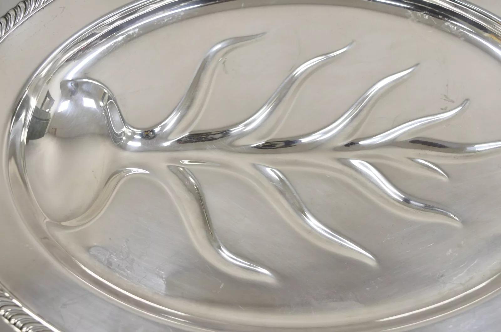 Vintage WM Rogers Cubertería Victoriana Plateada Plato Ovalado Plateado Bandeja en Bueno estado para la venta en Philadelphia, PA