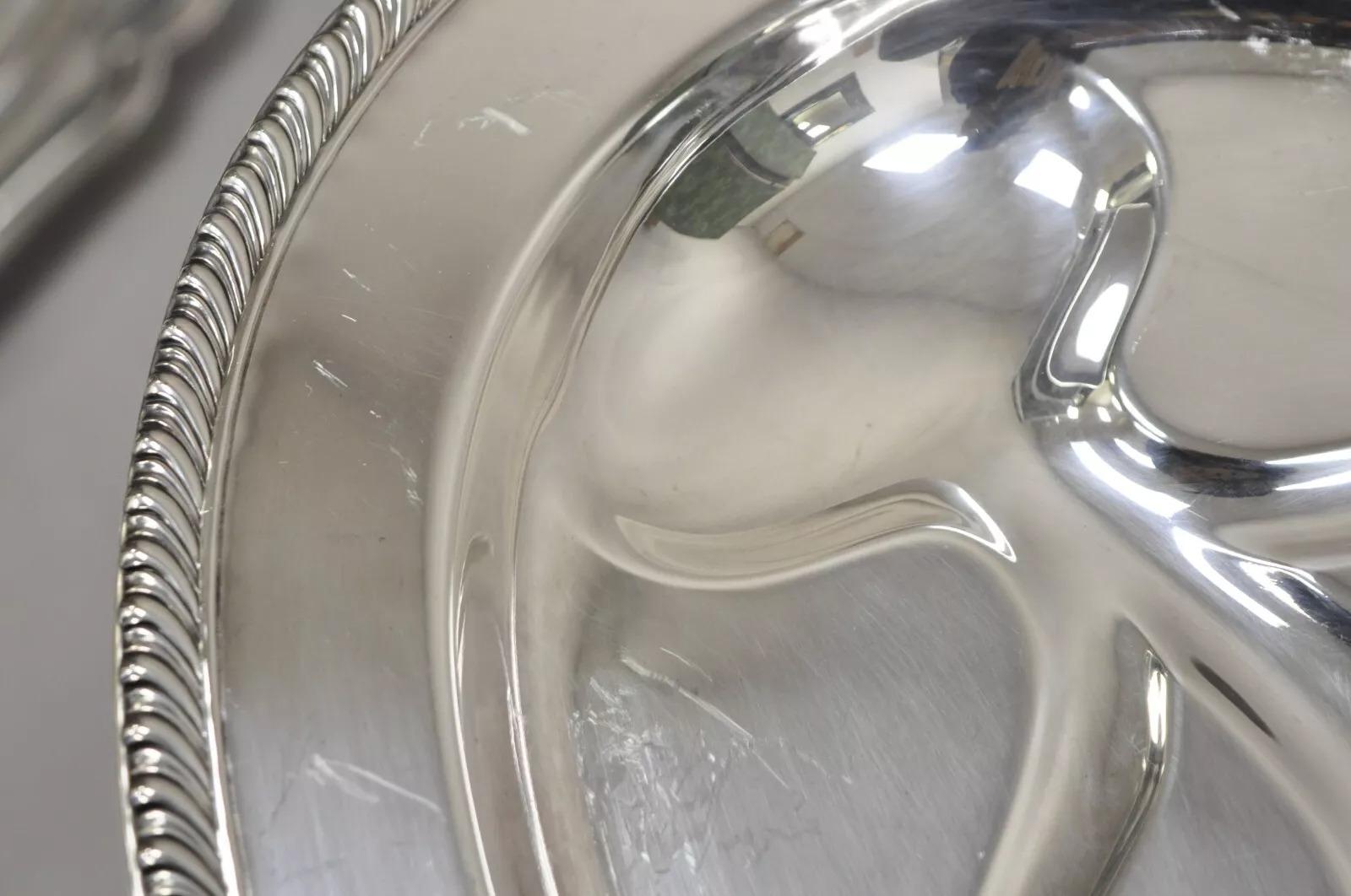 Vintage WM Rogers Cubertería Victoriana Plateada Plato Ovalado Plateado Bandeja Chapado en plata en venta