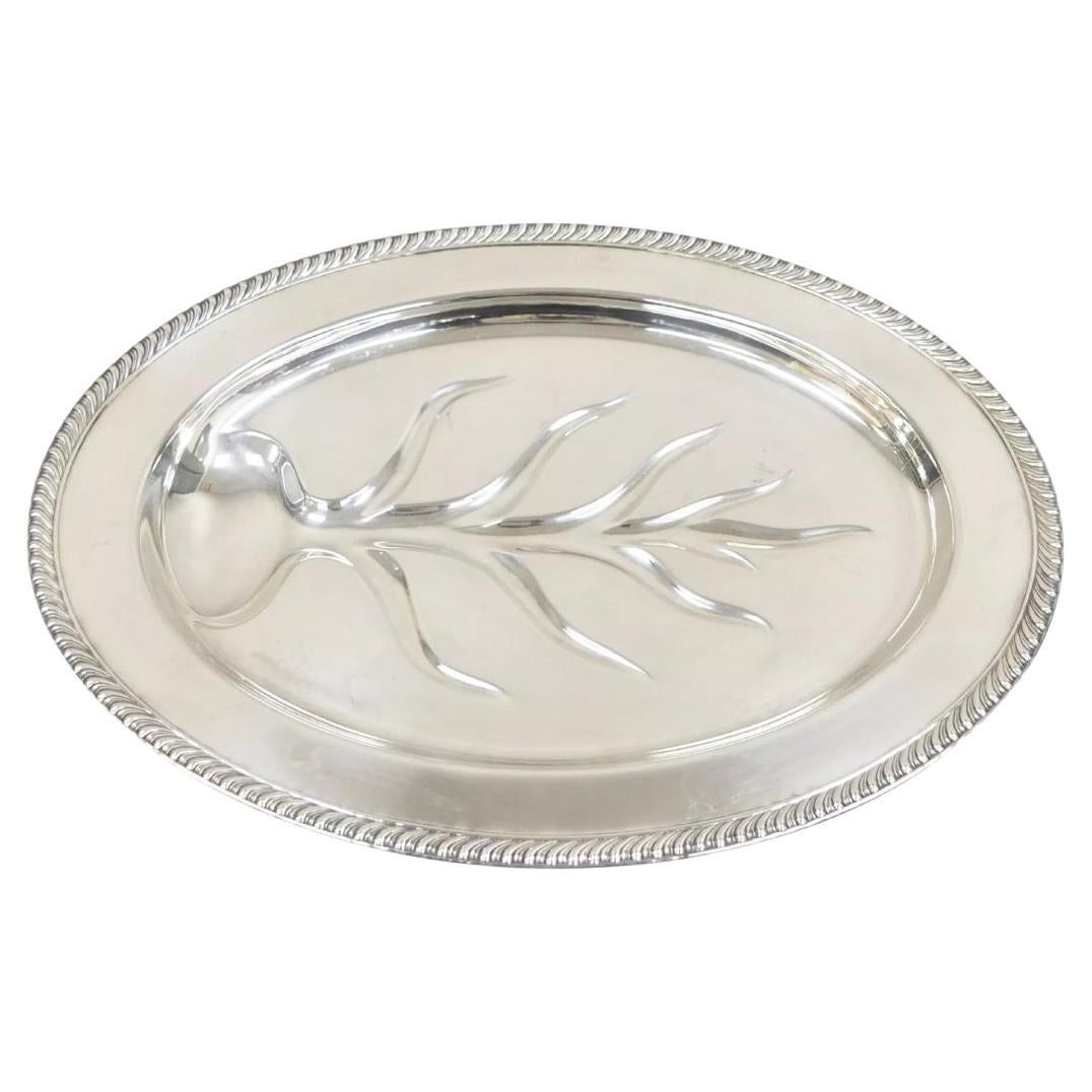 Vintage WM Rogers Cubertería Victoriana Plateada Plato Ovalado Plateado Bandeja en venta