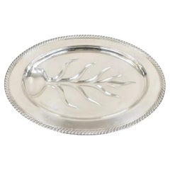 Vintage WM Rogers Cubertería Victoriana Plateada Plato Ovalado Plateado Bandeja