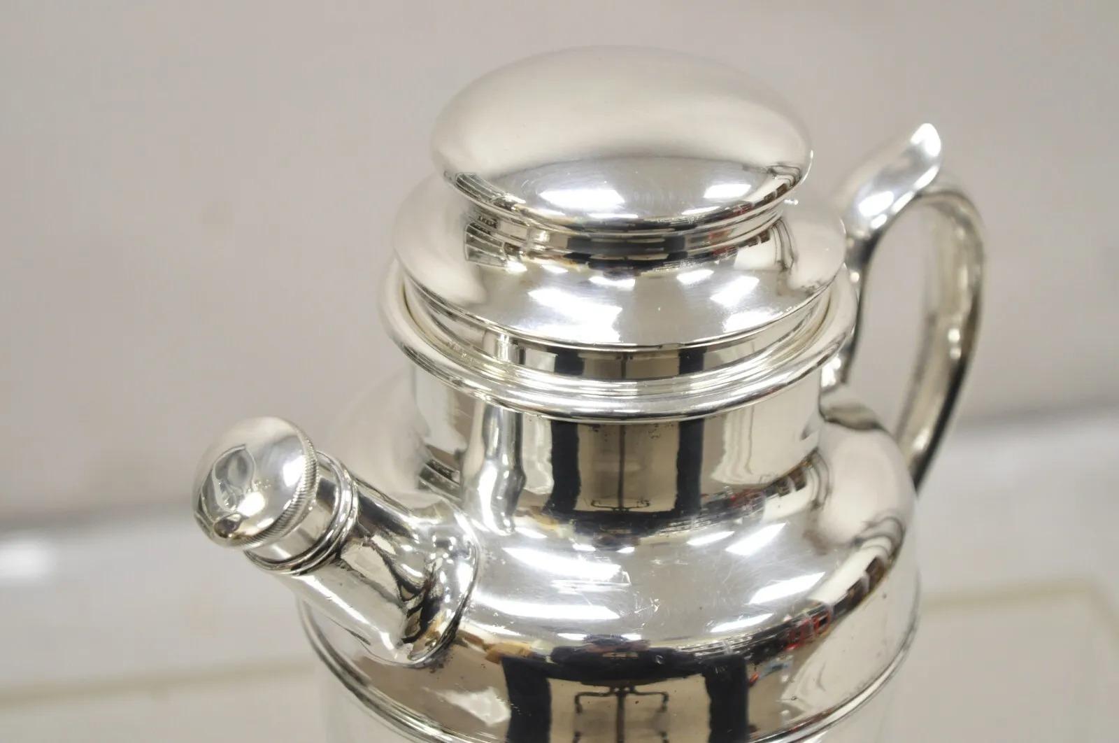 Vintage WMA Rogers 330 Silver Plated Art Deco Martini Cocktail Shaker For Sale 4
