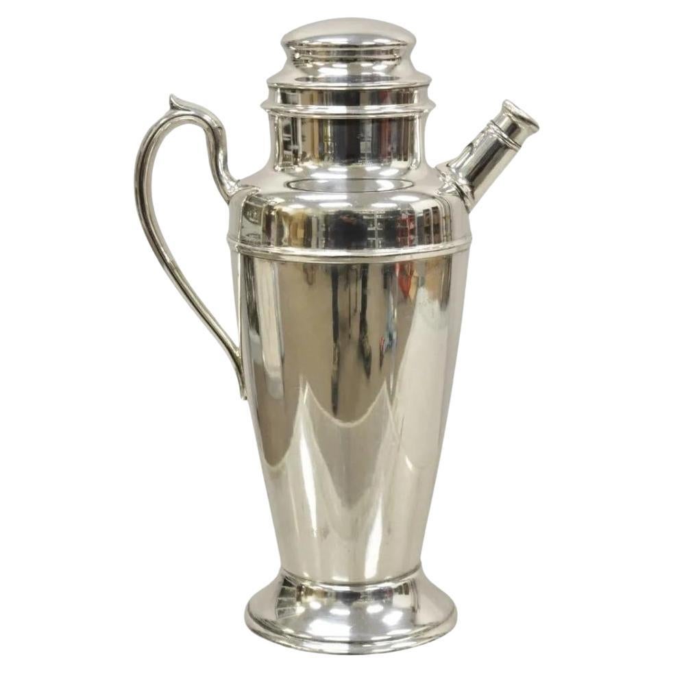 Vintage WMA Rogers 330 Silver Plated Art Deco Martini Cocktail Shaker For Sale