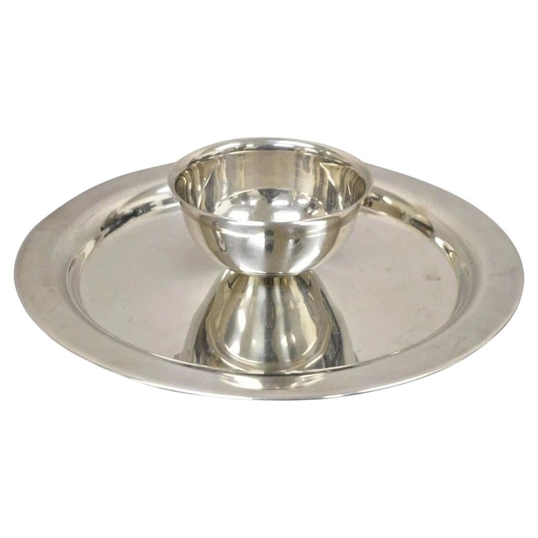 Vintage WMA Rogers Regency Silver Plate Shrimp Cocktail Serving Dish Platter For Sale