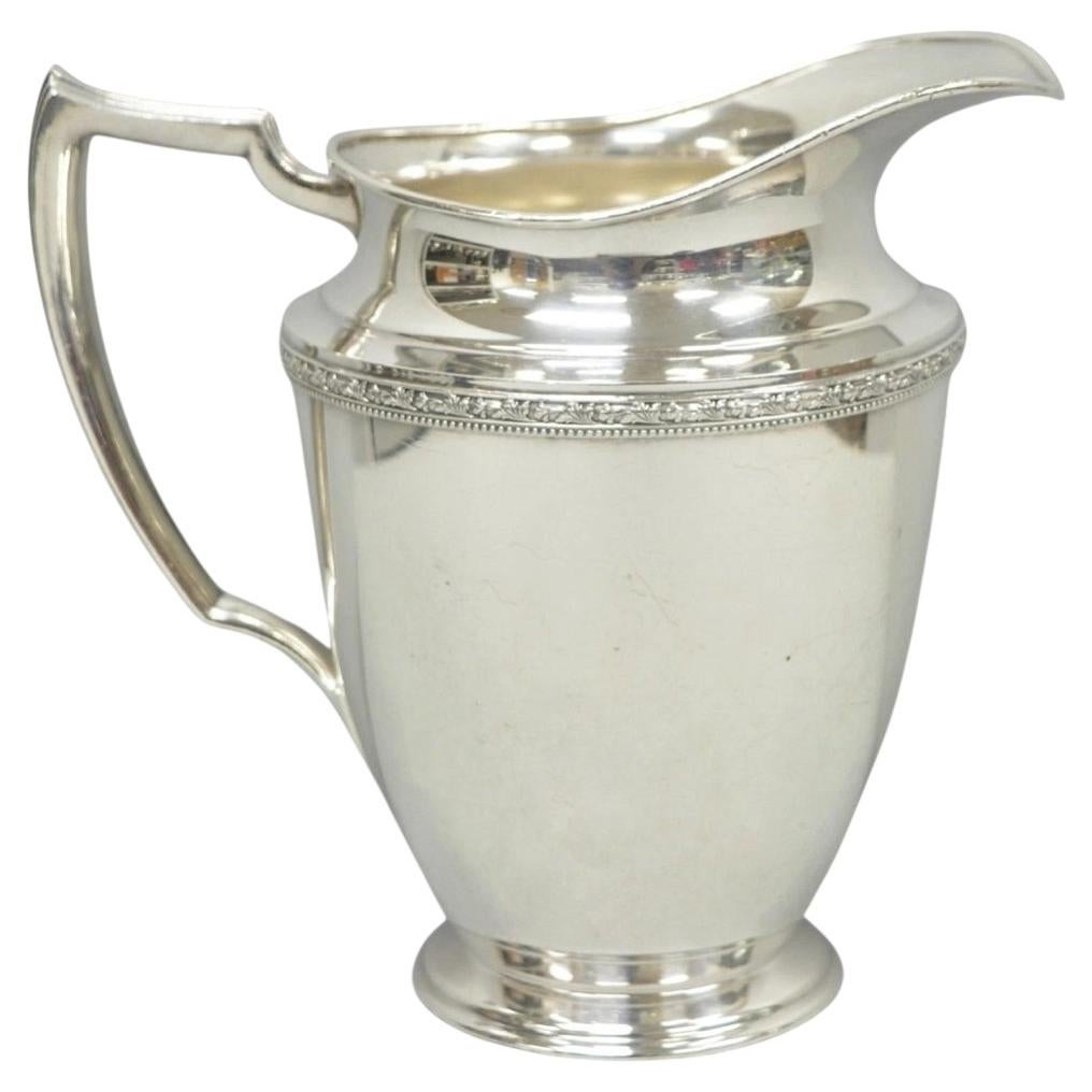 Vintage WMA Rogers Victorian Silver Plated Bulbous Footed Water Pitcher