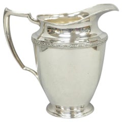 Vintage WMA Rogers Victorian Silver Plated Bulbous Footed Water Pitcher