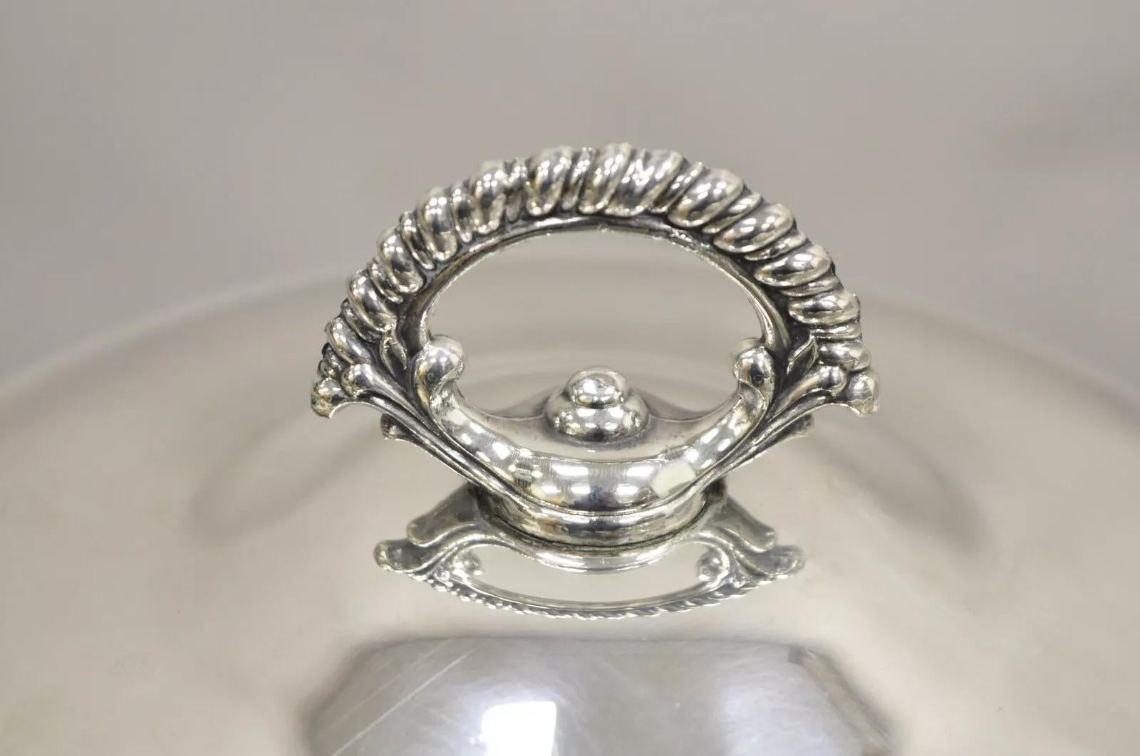 Unknown Vintage WMA Rogers Victorian Style Round Silver Plated Covered Casserole Dish