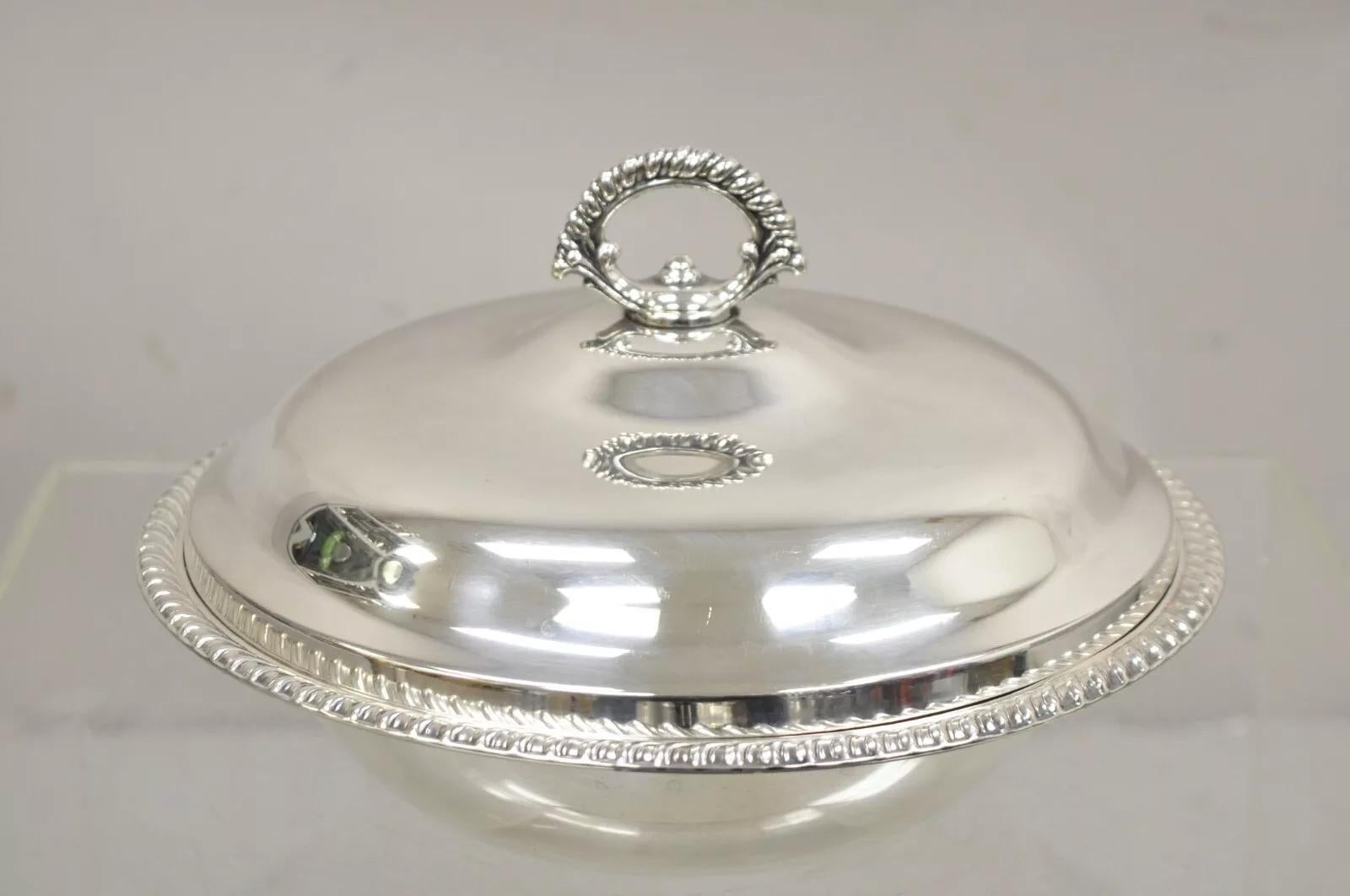 Vintage WMA Rogers Victorian Style Round Silver Plated Covered Casserole Dish 2