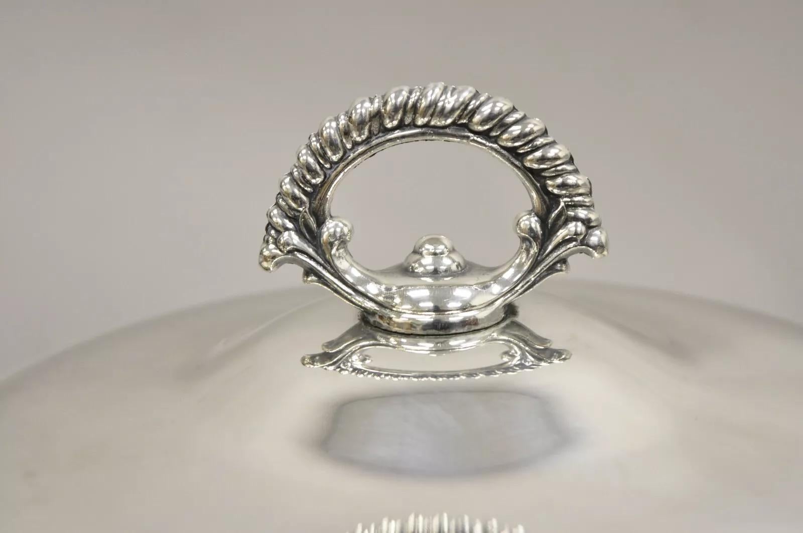 Vintage WMA Rogers Victorian Style Round Silver Plated Covered Casserole Dish 3