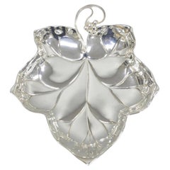 Vintage WMF Germany Large Silver Plated Maple Leaf 12" Trinket Candy Dish Bowl