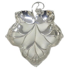 Vintage WMF Germany Small Silver Plated Maple Leaf 9" Trinket Candy Dish Bowl