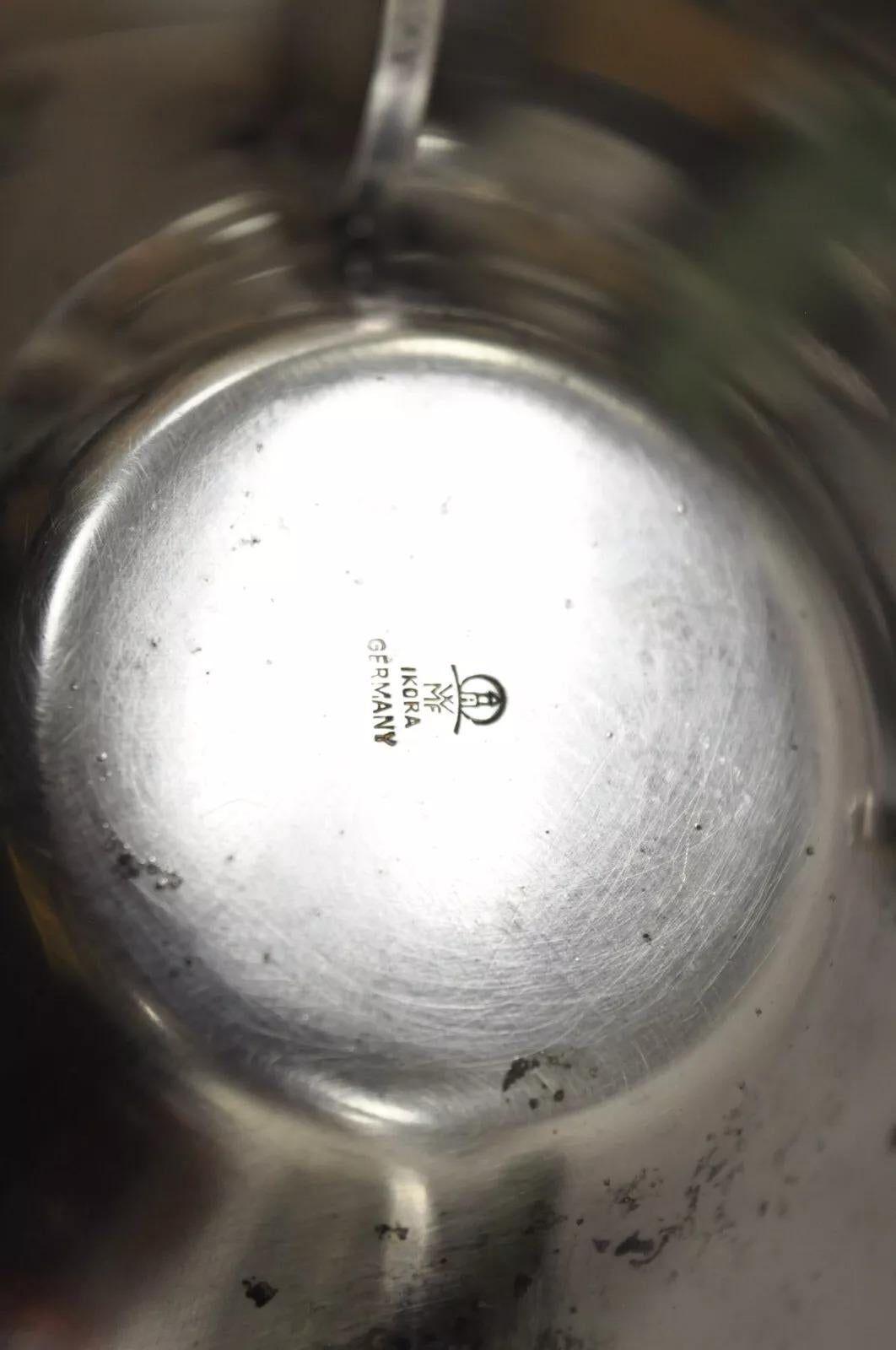 Vintage WMF Ikora Alemania Art Decó Tazón de cobre plateado para centro de mesa en venta 4