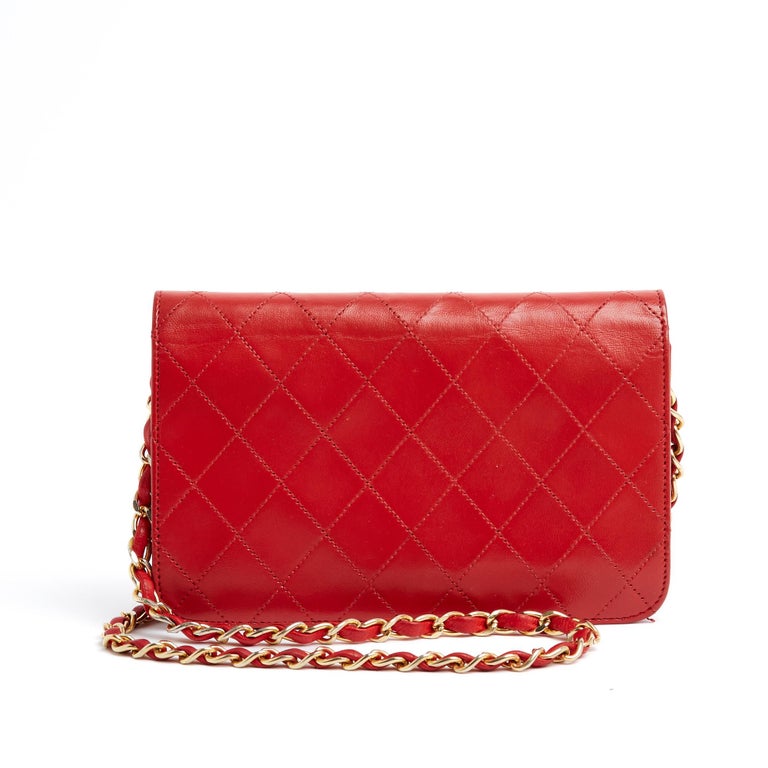 Vintage WOC red leather short strap For Sale at 1stDibs