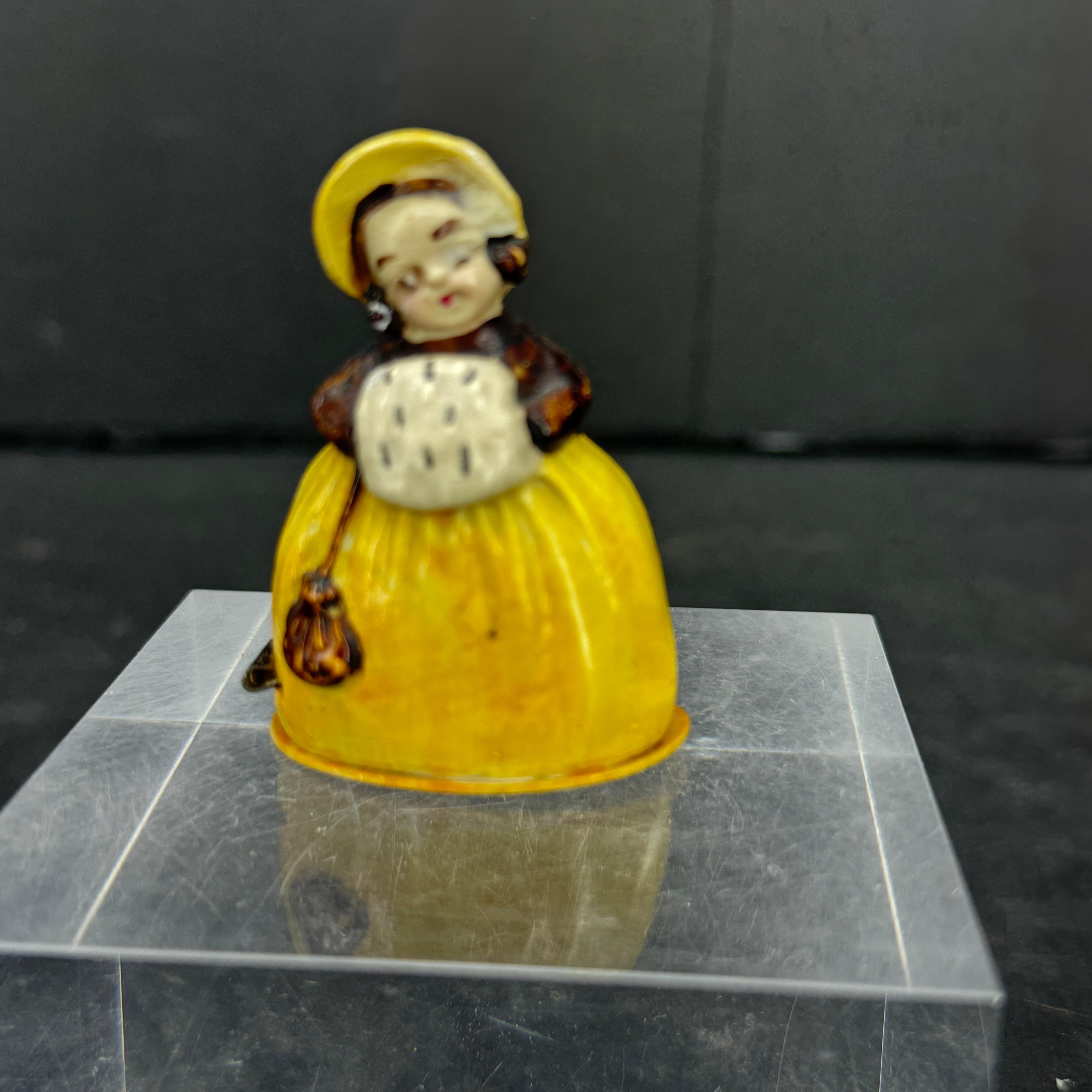 Vintage Woman Figurine Lady Sewing Tailor Tape Measure For Sale 3