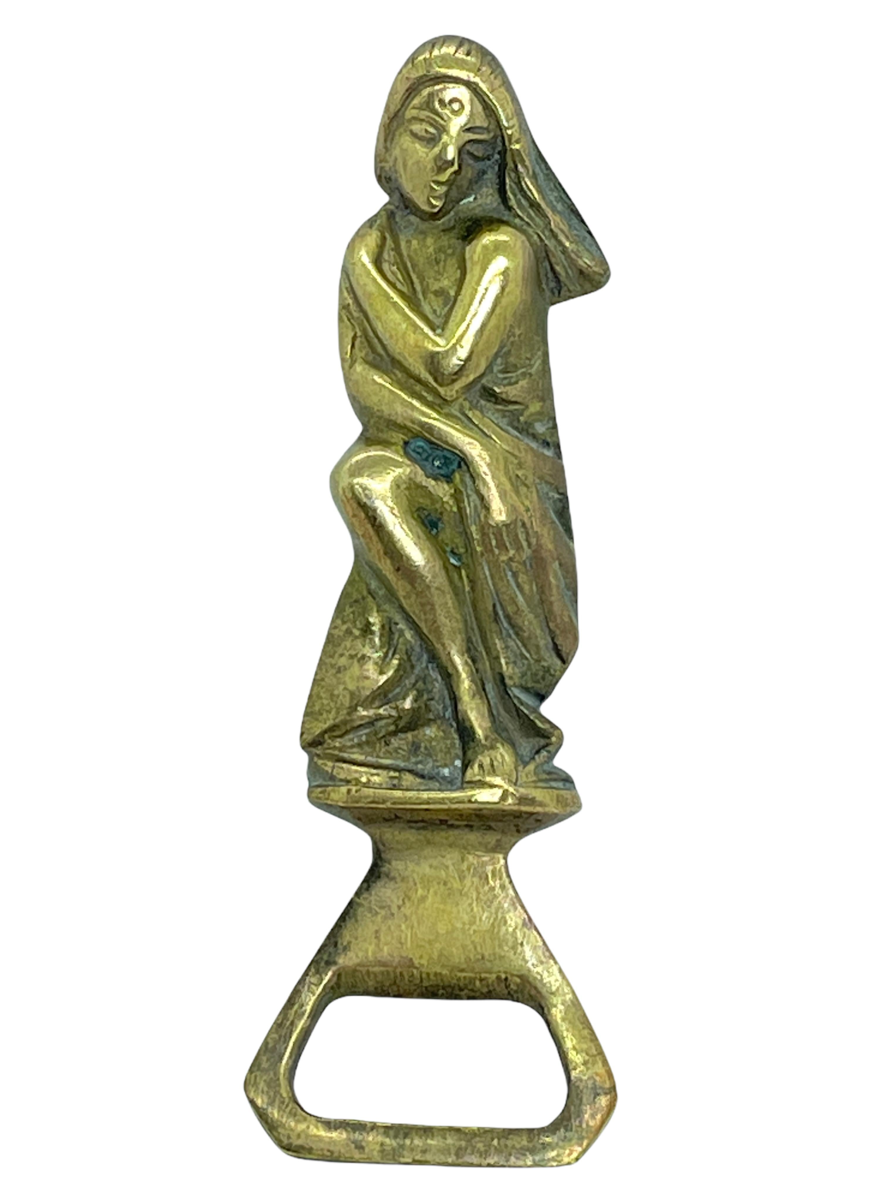 Golden Nude Lady Antique Style Handcrafted Solid Brass Hand held Bottle Opener 