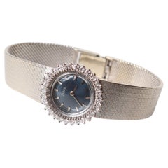 Vintage Woman Watch in 18K White Gold Diamonds Circa 1960 Zodiac Brand