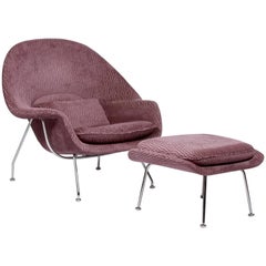 Vintage 'Womb Chair' and Matching Ottoman by Eero Saarinen