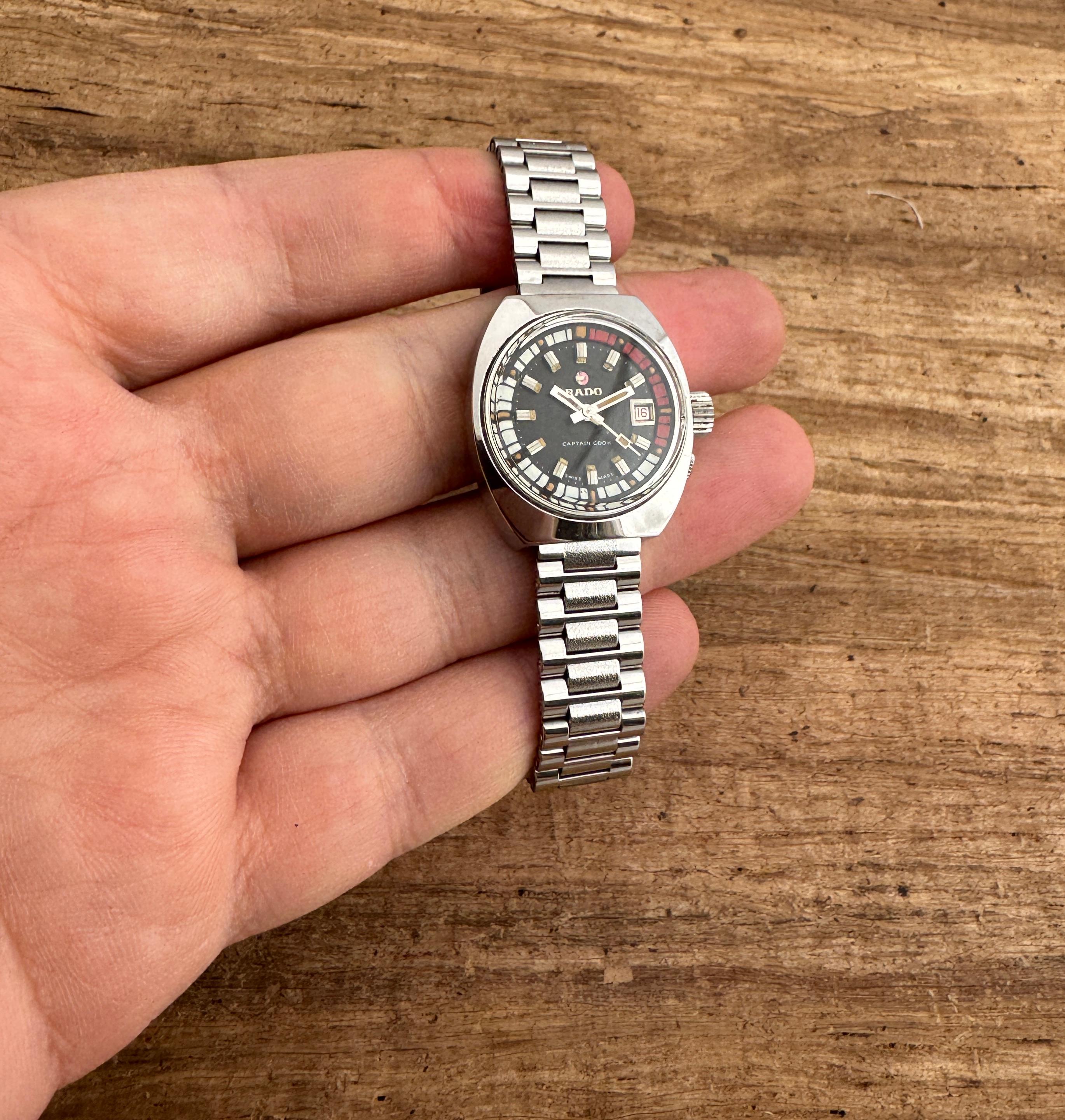 Women's Vintage women's Rado CAPTAIN COOK automatic Ref 727/1 wristwatch case For Sale