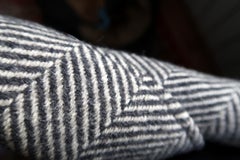 Vintage Women's Woolen Coat from USSR: Classic Black and White Elegance, 1J90