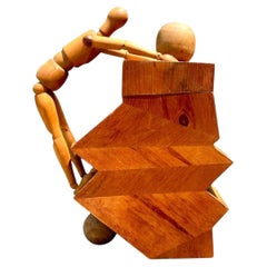 Vintage Wood Abstract Form Sculpture